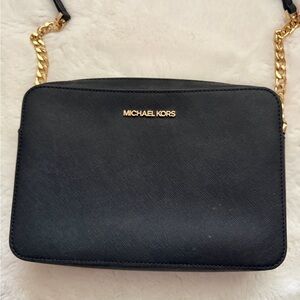 Michael Kors Black Crossbody Bag with Gold Chain